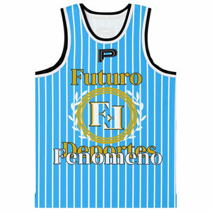 Basketball Jersey Rib - AOP Fenomeno del baloncesto en azul