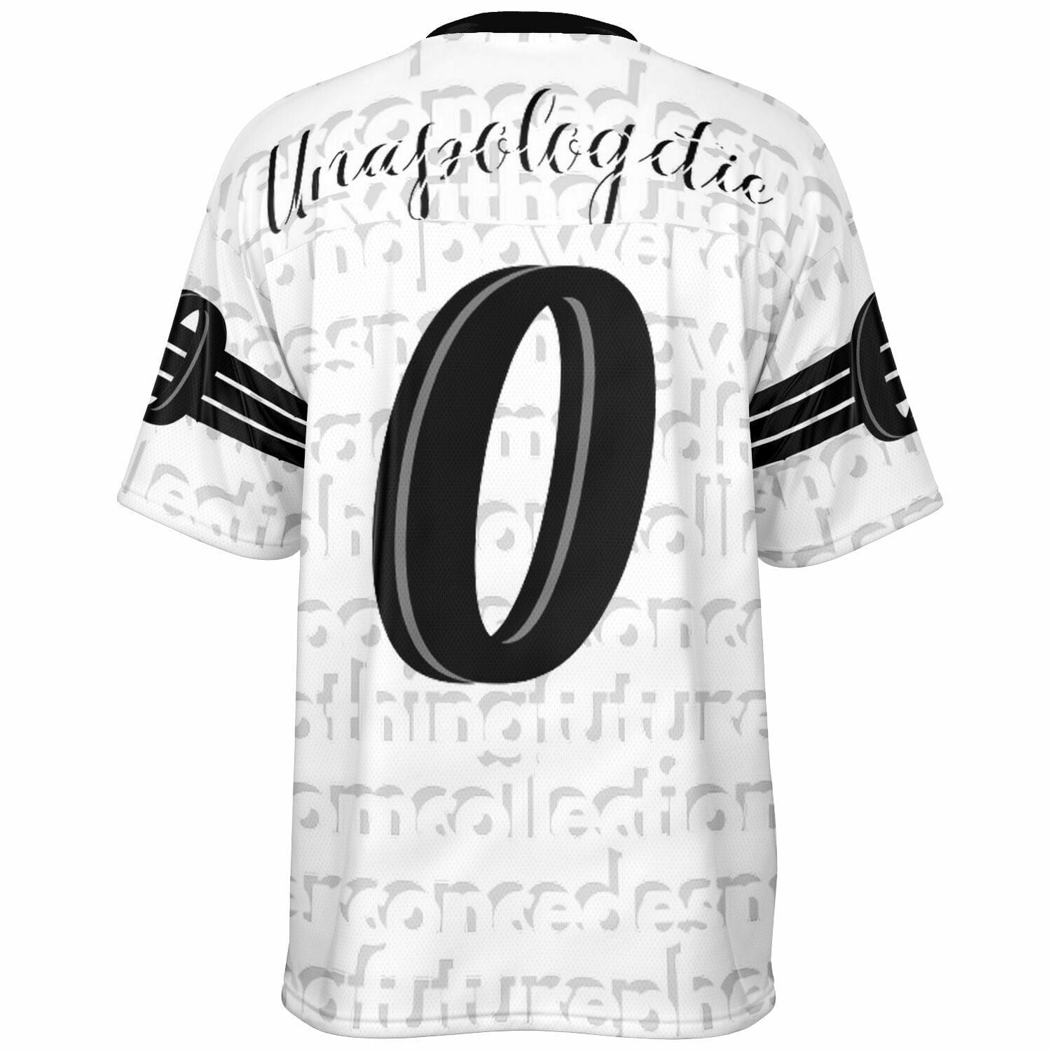 Football Jersey - AOP Apologetic for nothing white-black jersey