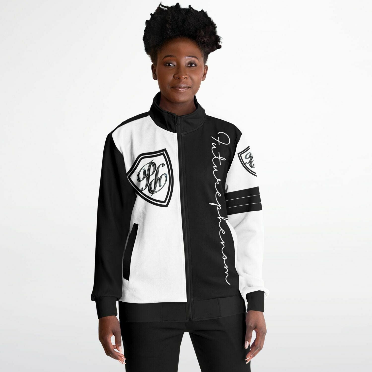 Track Jacket - AOP Protect the shield classic black-white track jacket