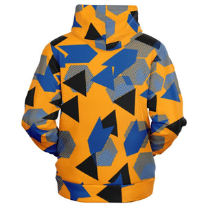 Fashion Zip-Up Hoodie - AOP Abstract orange zipped hoodie